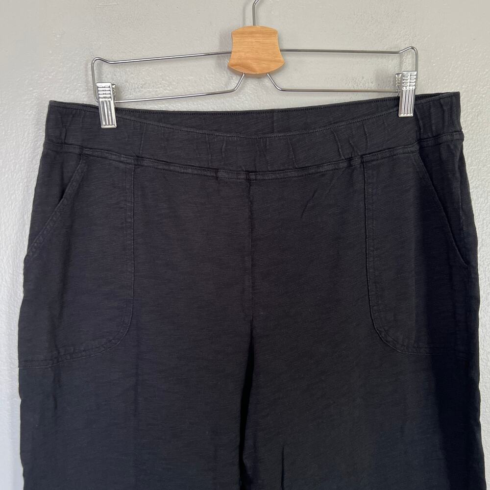Escape Habitat Clothing Pants Women's XL Black Textured Cotton On The Go Capri - Picture 4 of 12